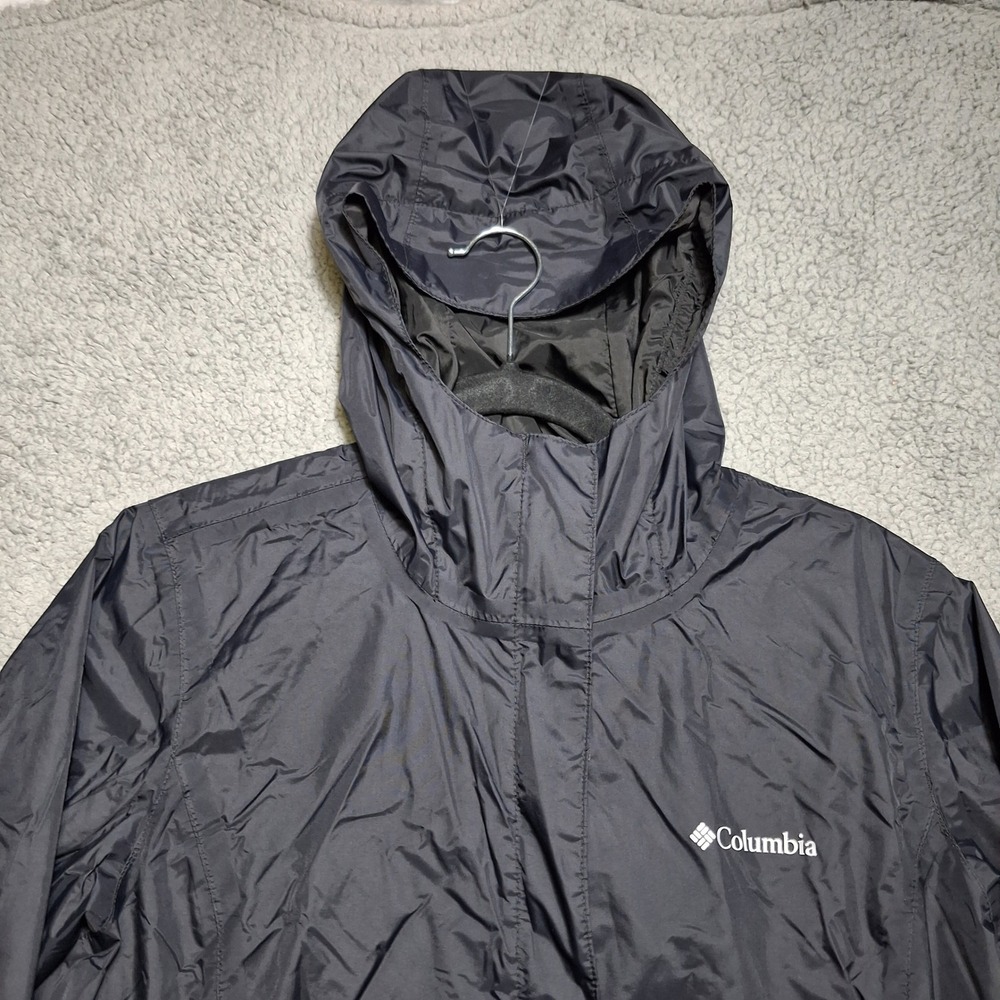 Columbia Windbreaker/Rain Jacket Women's M Black Omni-Tech Hooded Mesh Lined